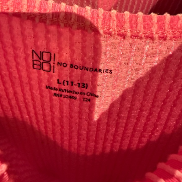 No Boundaries Hot Pink Ribbed Tie-Front Midi Dress - Picture 2 of 3